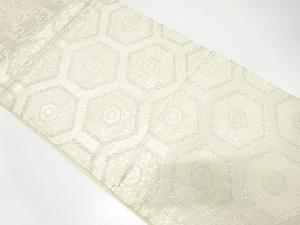 アンティーク　重ね亀甲に花唐草模様織り出し袋帯（材料）